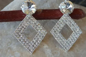 Wedding clear crystal earrings