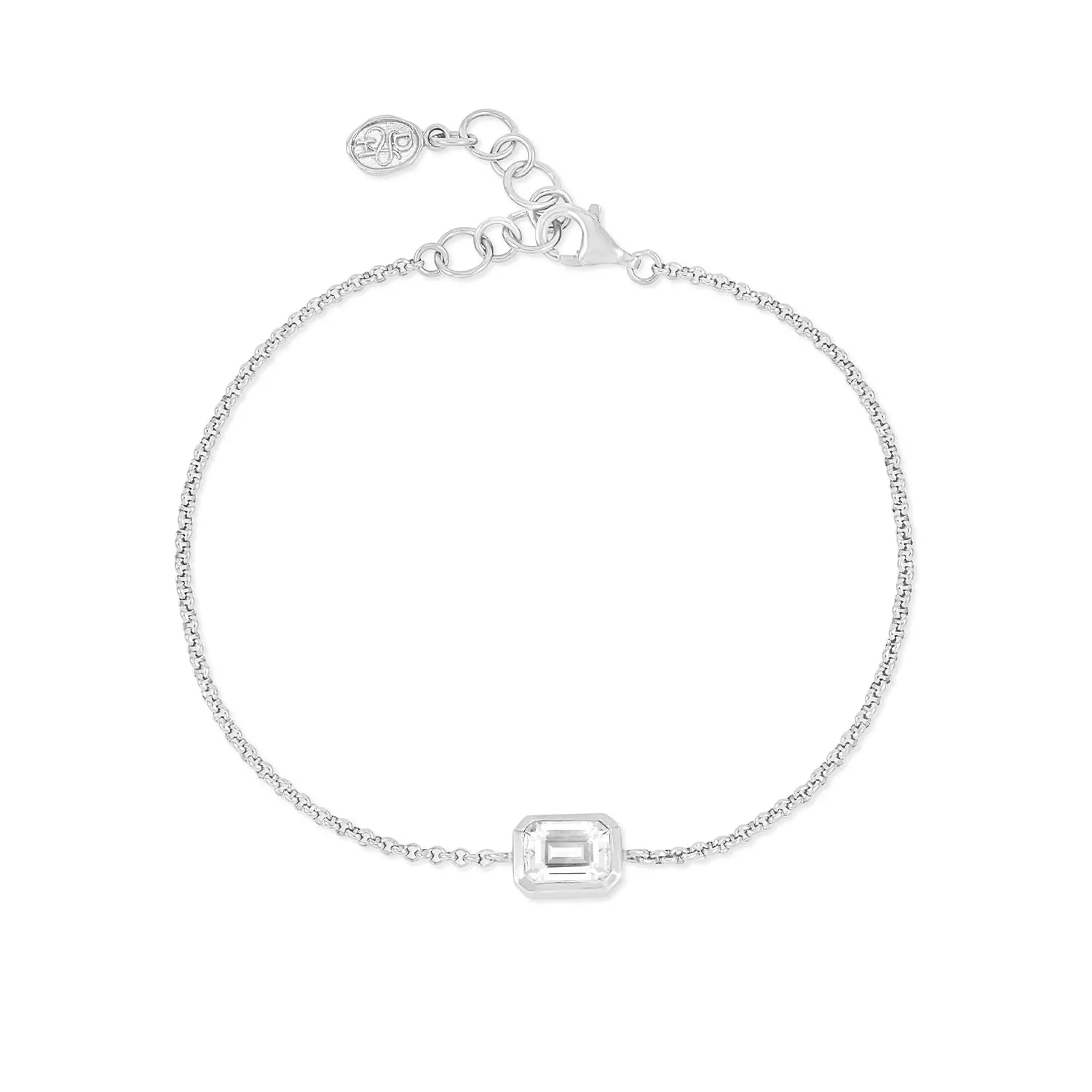 White Topaz Octagon Chain Bracelet