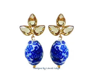 Yellow Gemstone Chinoiserie Earrings