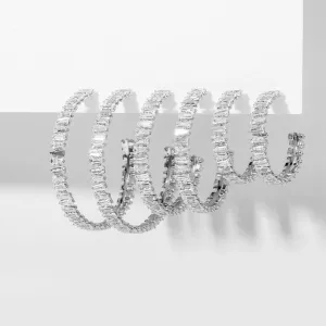 Zircon Open Hoop Earrings For Women